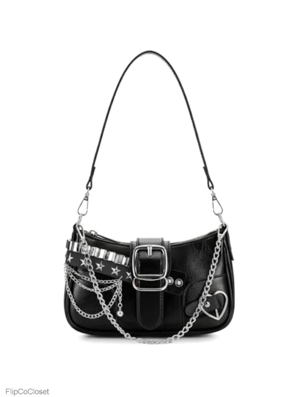 Y2K Mini Chain Hobo Purse Star Embroidered Shoulder Bag Women's Vintage